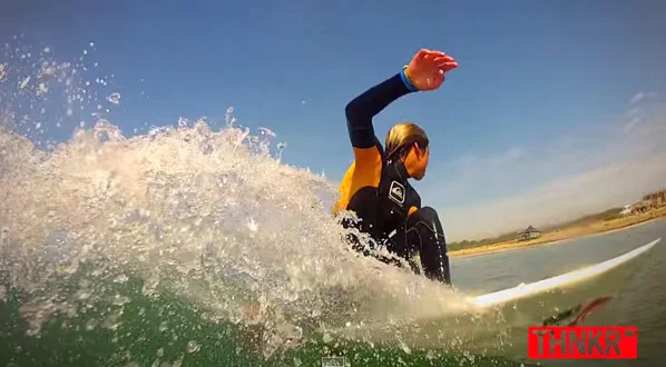 Inspiring young surfer